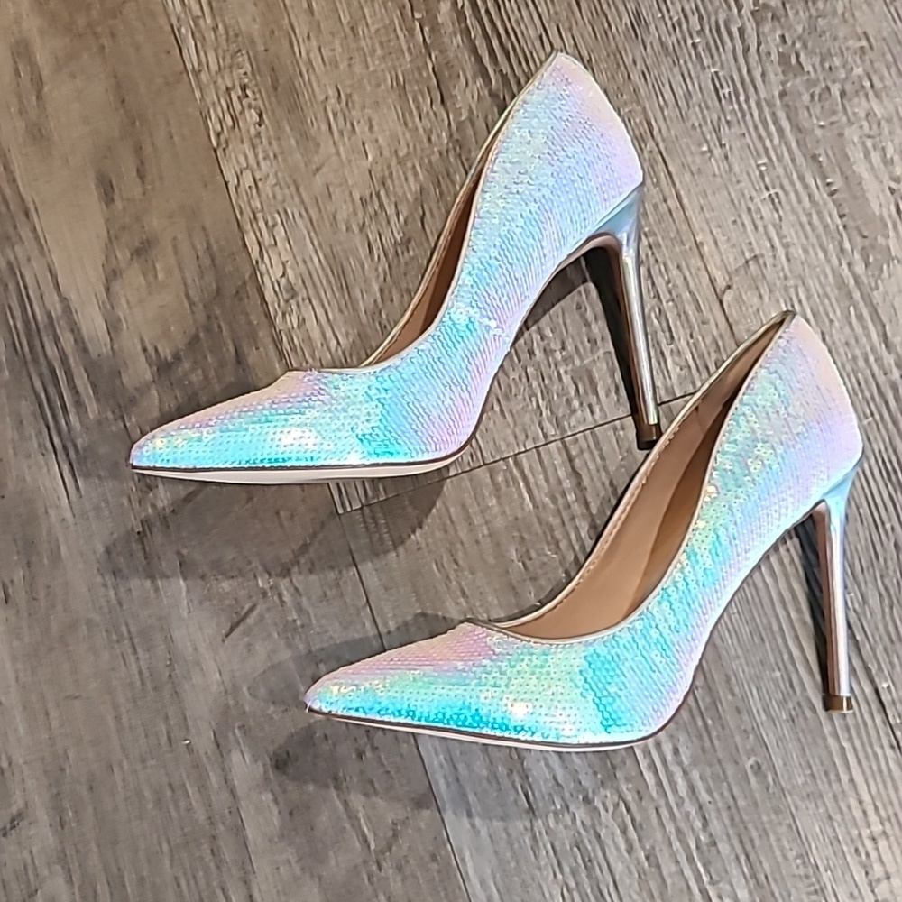 DREAM PAIRS Sparkly Stiletto Sequin Pumps Size 6 - Picture 9 of 10